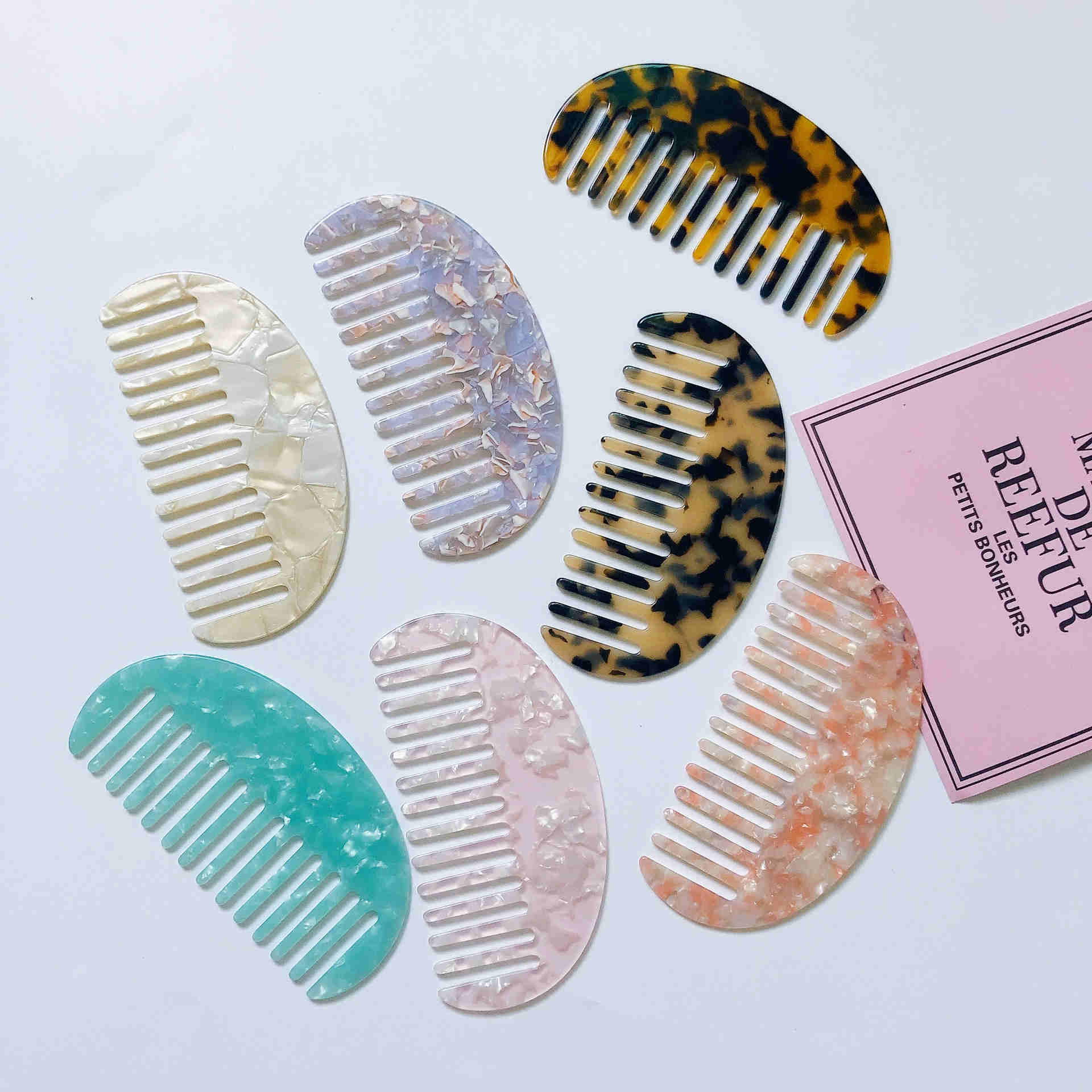 Fashion Simple Acetate Plate Anti-Static Comb หวีผมน่ารักสำหรับผู้หญิง