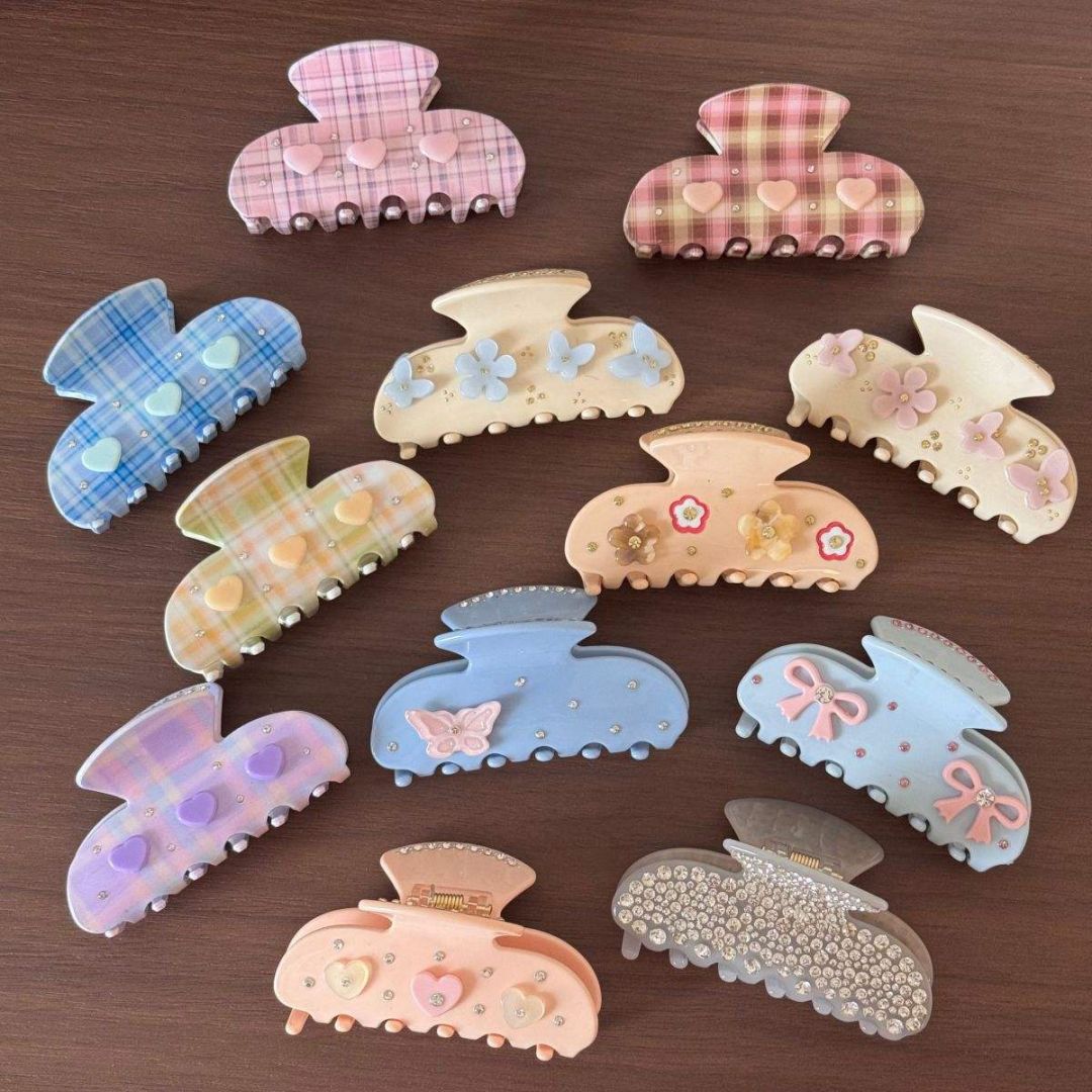 คริสตัลคุณภาพสูงโลโก้ที่กำหนดเอง Rhinestone หรูหราเซลลูโลส Acetate ผม Claw คลิปสำหรับหญิงสาวอุปกรณ์เสริมผม