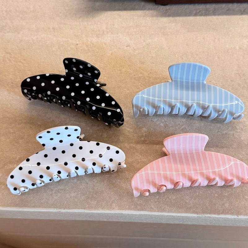 ใหม่ภาษาฝรั่งเศสคำแฟชั่น Retro เป็นมิตรกับสิ่งแวดล้อมโลโก้ที่กำหนดเอง Stripe Sweet Polka Dots Acetate ผม Claw คลิปสำหรับหญิงสาวอุปกรณ์เสริมผม ใหม่ภาษาฝรั่งเศสคำแฟชั่น Retro เป็นมิตรกับสิ่งแวดล้อมโลโก้ที่กำหนดเอง Stripe Sweet Polka Dots Acetate ผม Claw คลิปสำหรับหญิงสาวอุปกรณ์เสริมผม